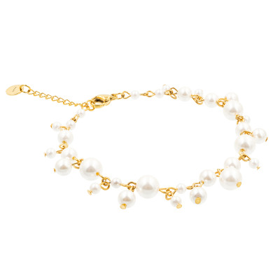 Gold-plated bracelet with shell pearls