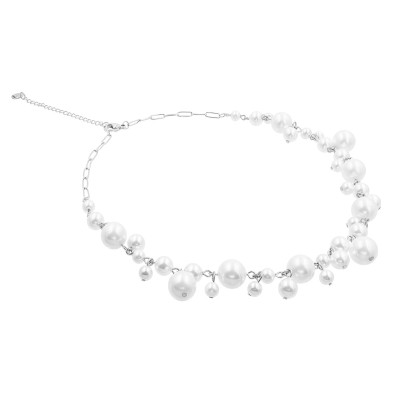 Shell pearl necklace with silver stainless steel