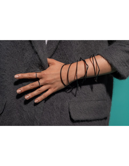 Black matte stainless steel ring with sleek minimalist design