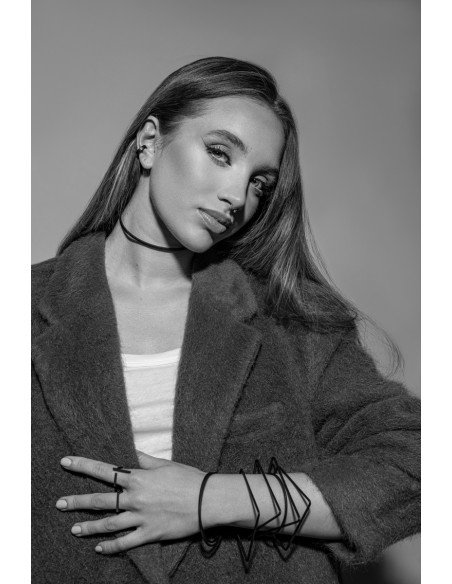 Black matte stainless steel ring with sleek minimalist design