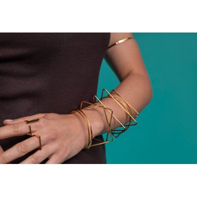 Gold subtle stainless steel ring with minimalist elegant design 2