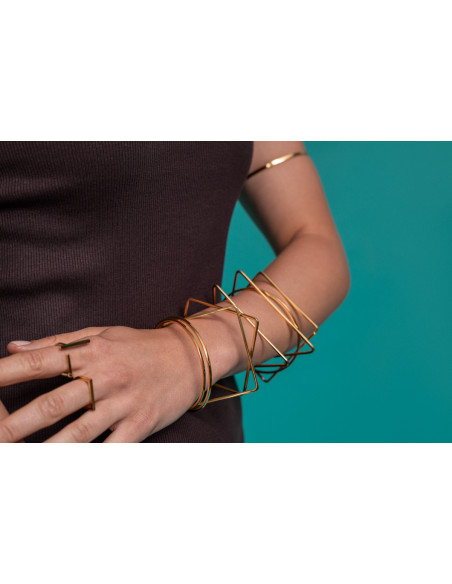 Gold subtle stainless steel ring with minimalist elegant design