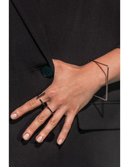 Silver subtle stainless steel ring with classic minimalist design