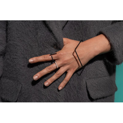 Black matte subtle stainless steel ring with sleek minimalist design 2