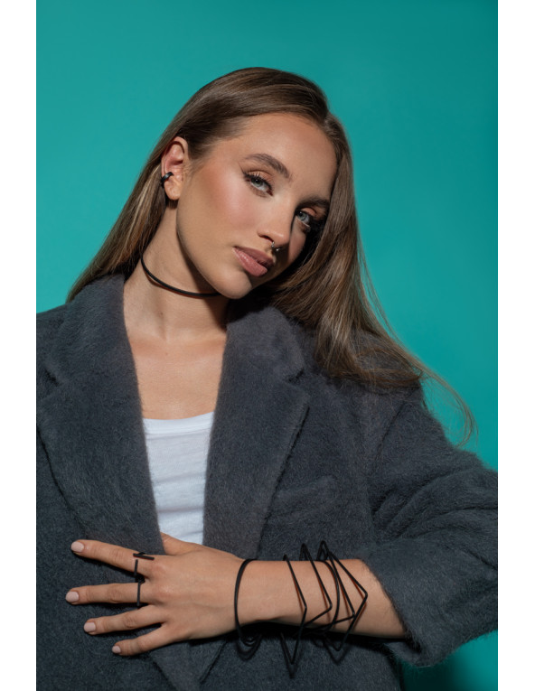 Black matte subtle stainless steel ring with sleek minimalist design