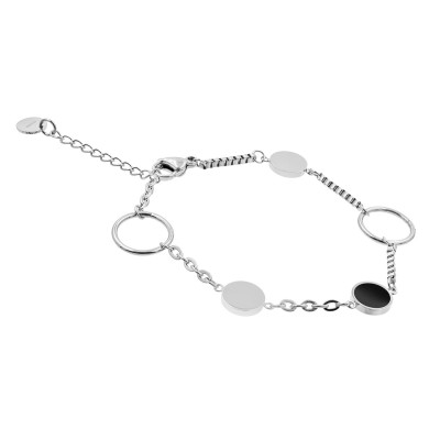 Delicate stainless steel bracelet with charms