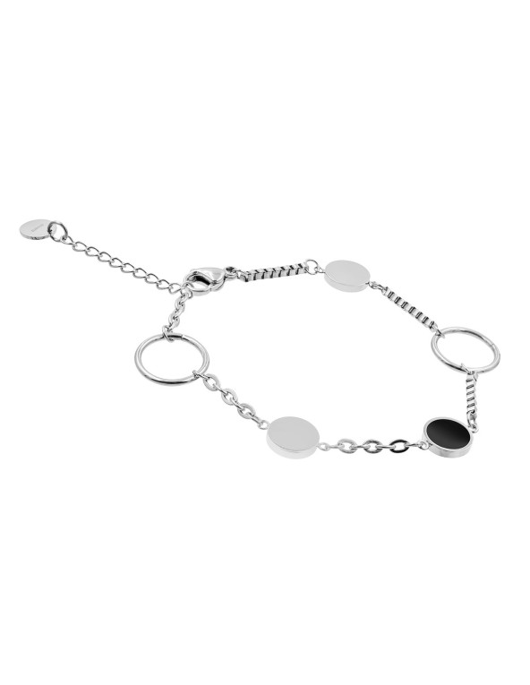 Delicate stainless steel bracelet with charms