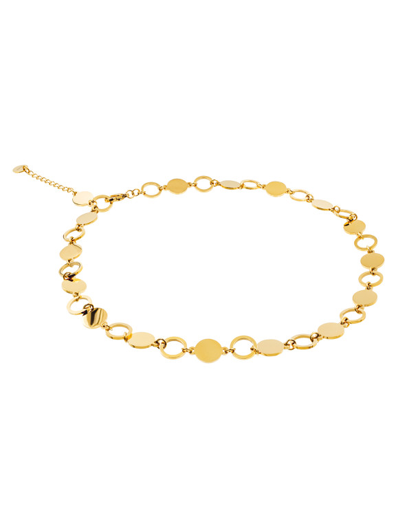 A subtle necklace made of gold-plated stainless steel with adjustable length