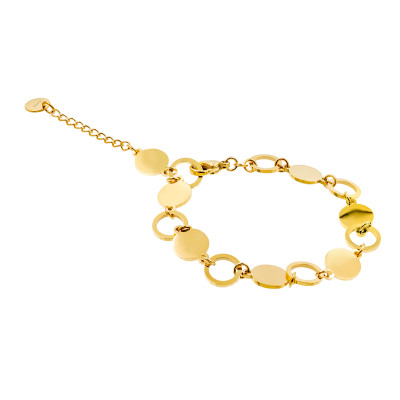 Delicate gold-plated stainless steel bracelet with round elements