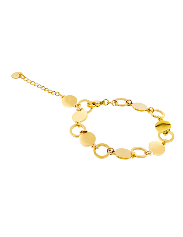 Delicate gold-plated stainless steel bracelet with round elements