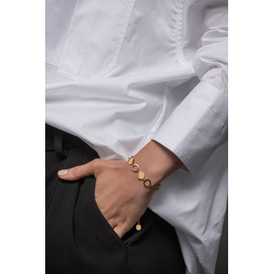 Delicate gold-plated stainless steel bracelet with round elements 2