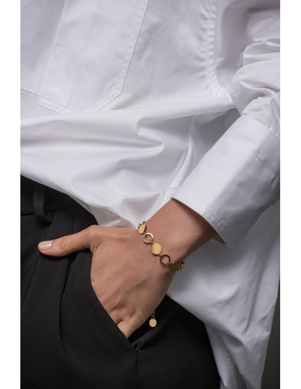 Delicate gold-plated stainless steel bracelet with round elements