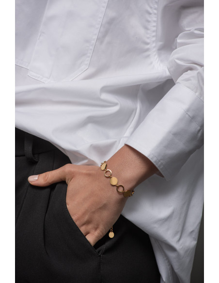 Delicate gold-plated stainless steel bracelet with round elements