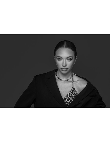 Delicate silver stainless steel necklace with round elements