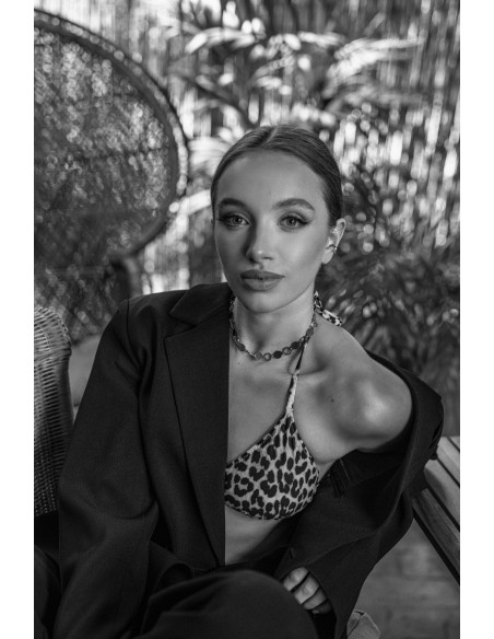 Delicate silver stainless steel necklace with round elements