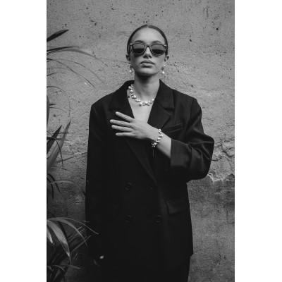 Shell pearl bracelet with stainless steel in silver tone 2