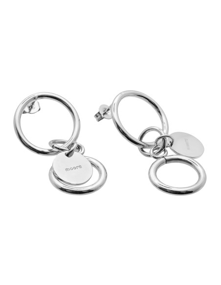 Dangling stainless steel hoop earrings with charms