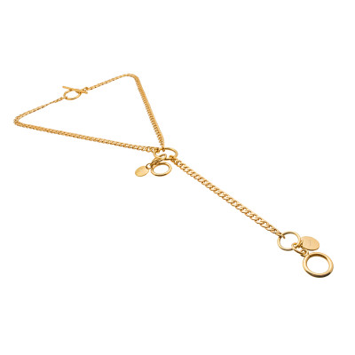 Delicate long stainless steel necklace with decorative charms 2