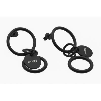 Dangling stainless steel hoop earrings with charms 2