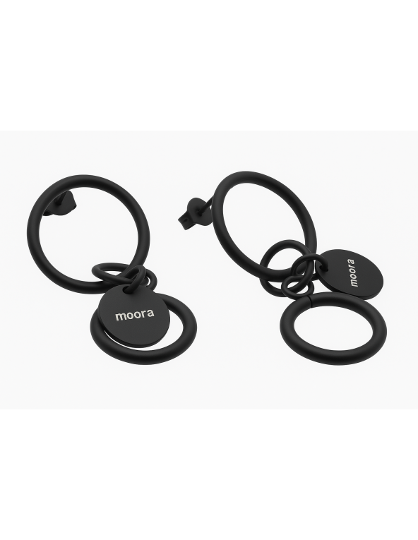 Dangling stainless steel hoop earrings with charms