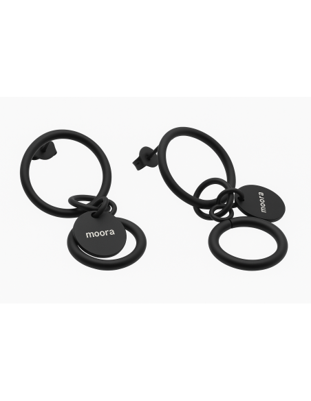 Dangling stainless steel hoop earrings with charms