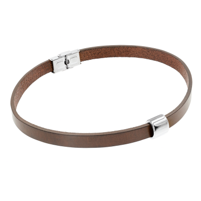 Leather and stainless steel choker