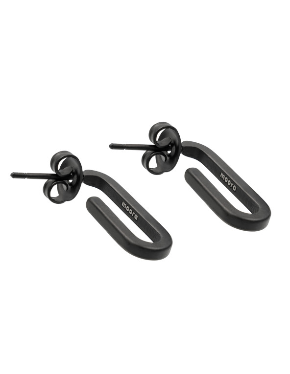Delicate black matte stainless steel earrings