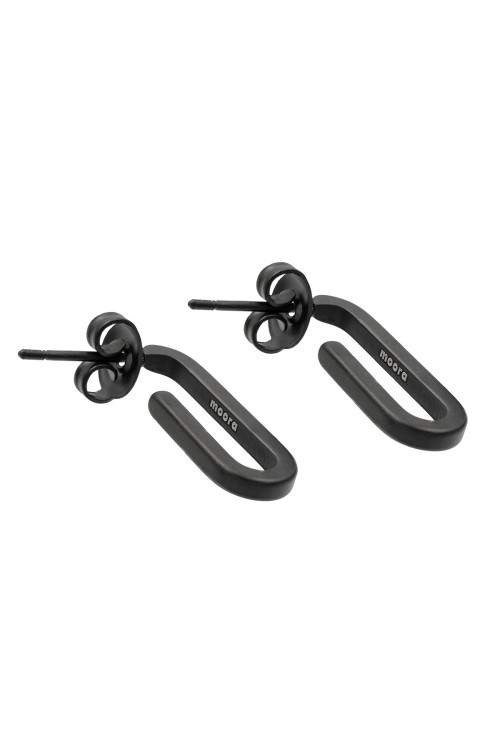 Delicate black matte stainless steel earrings