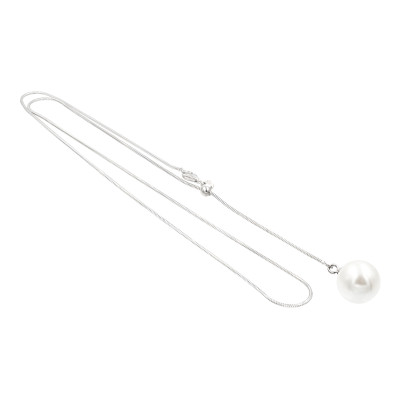 Delicate adjustable sterling silver 925 necklace with white pearl pendant