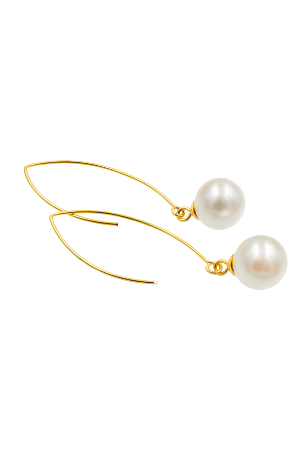 Silver earrings with white pearls, silver or gold clasp. 2