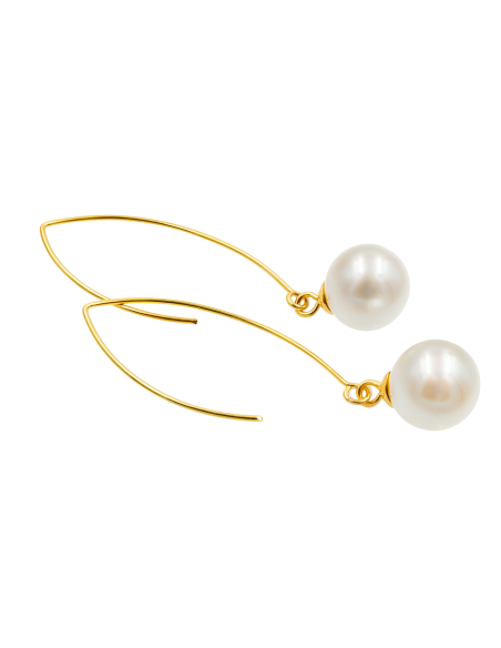 Silver earrings with white pearls, silver or gold clasp.