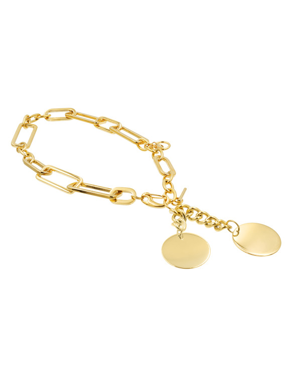 Gold-plated stainless steel necklace with large links