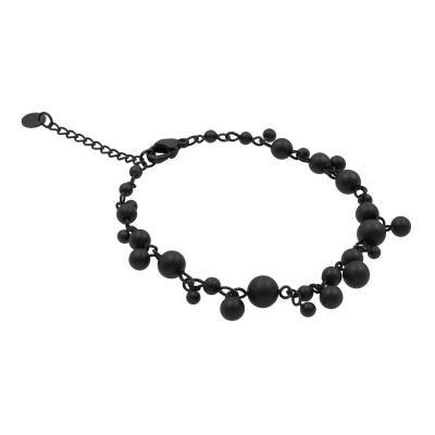 Matte black stainless steel bracelet in a modern style