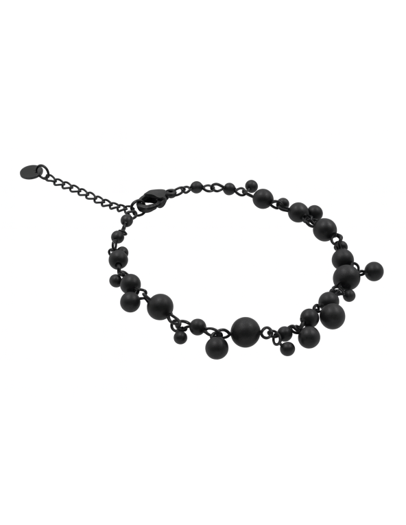 Matte black stainless steel bracelet in a modern style
