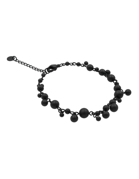 Matte black stainless steel bracelet in a modern style