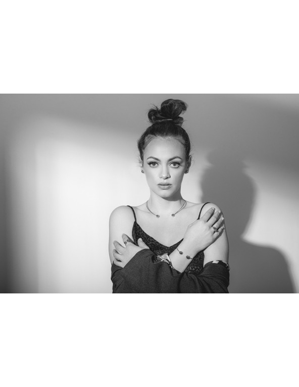 Delicate half sphere earrings in gold plated...