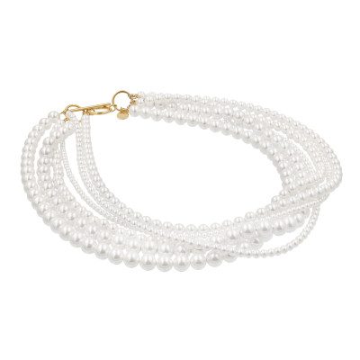 White shell pearl necklace with stainless steel
