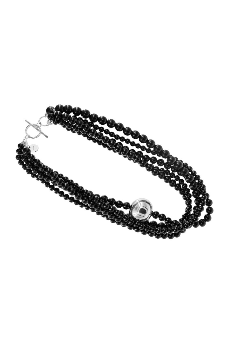 Classic necklace made of natural onyx and...