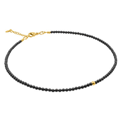 Delicate adjustable necklace made of onyx and decorative...