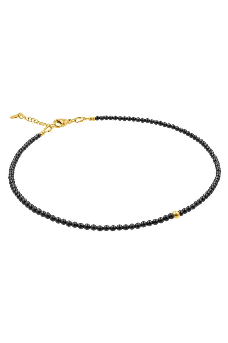 Delicate adjustable necklace made of onyx and...
