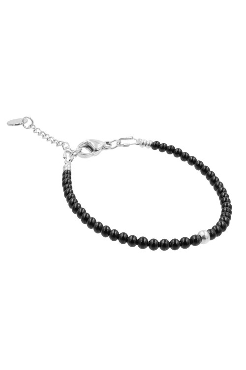 Delicate bracelet made of onyx stones and decorative beads