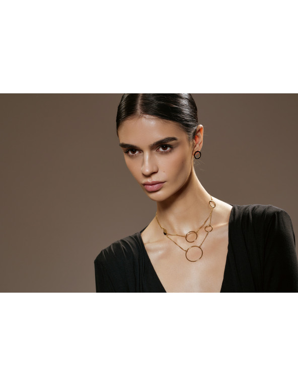 Delicate double circle necklace made of...