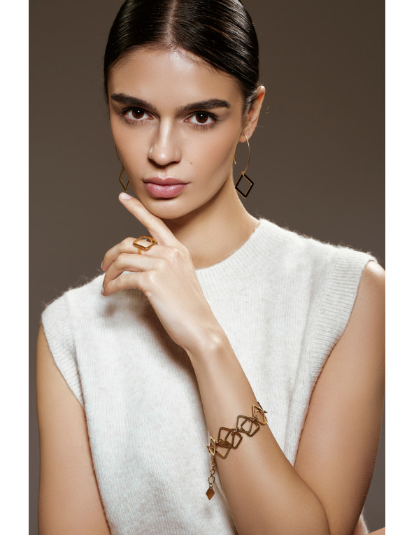 Gold-plated stainless steel ring in the shape...