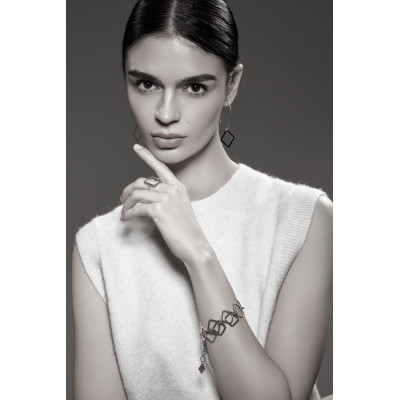 Long square earrings made of sterling silver 925 and stainless steel 2