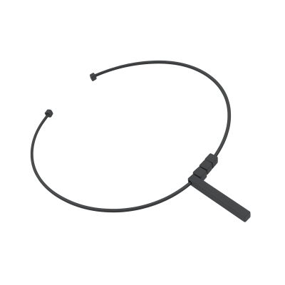 A delicate matte black stainless steel necklace with charms