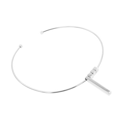 A delicate stainless steel silver necklace with charms