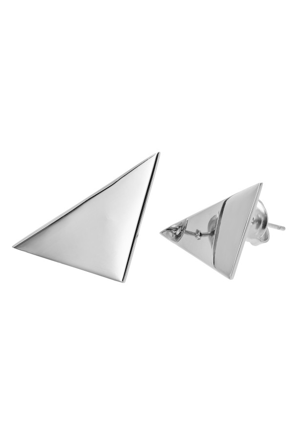 Minimalist stainless steel triangle earrings.