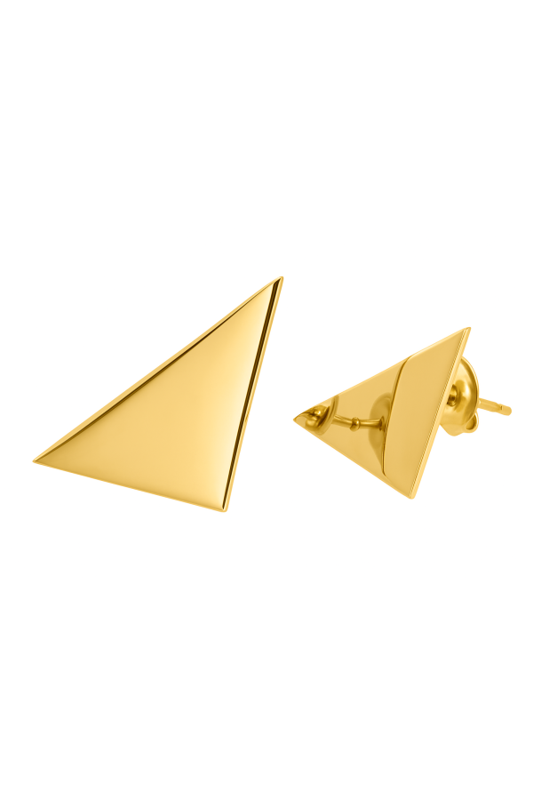 Minimalist stainless steel triangle earrings.
