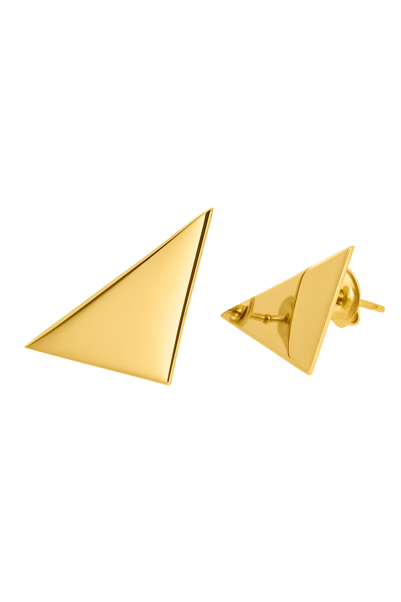 Minimalist stainless steel triangle earrings.