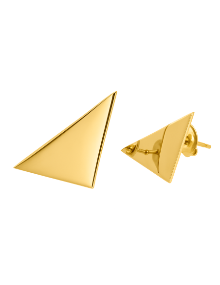 Simple and minimalist triangle earrings made of gold-plated stainless steel